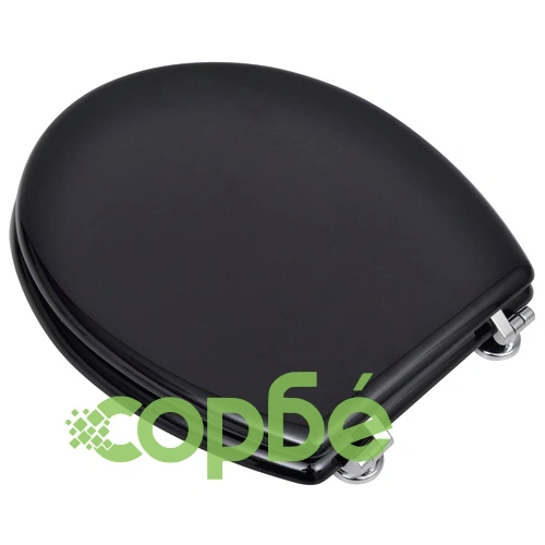 Тоалетни седалки с капаци, 2 бр, МДФ, черни ➤ топ цена ➤ sorbe.bg