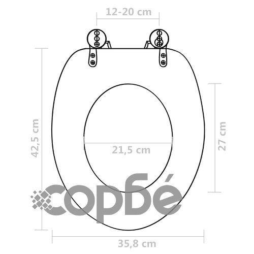 Тоалетни седалки с капаци, 2 бр, МДФ, черни ➤ топ цена ➤ sorbe.bg