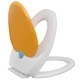 Тоалетни седалки с плавно затваряне 2 бр пластмаса бяло и жълто