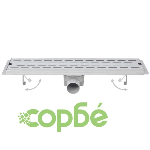 Линейни душ канали 2 бр кръгове 830x140 мм неръждаема стомана ➤ топ цена ➤ sorbe.bg