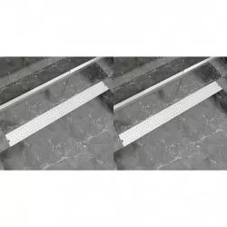 Линейни сифони, 2 бр, кръгове, 1030x140 мм, неръждаема стомана