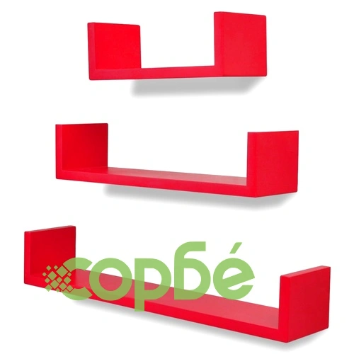 Стенни рафтове, 6 бр, червени ➤ топ цена ➤ sorbe.bg
