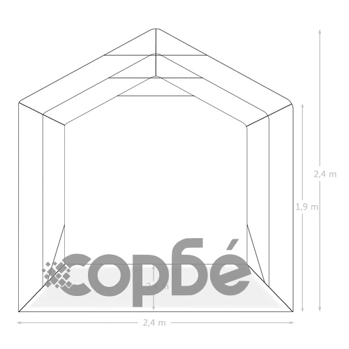 Гаражна тента, PVC, 2,4х2,4 м, зелена ➤ топ цена ➤ sorbe.bg
