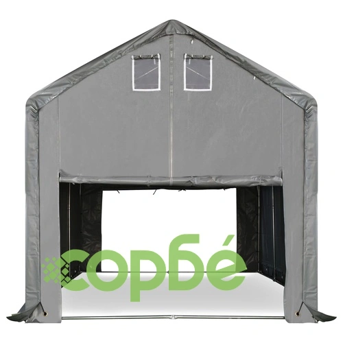 Палатка за съхранение, PVC, 3x6 м, сива ➤ топ цена ➤ sorbe.bg