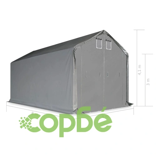 Палатка за съхранение, PVC, 4x8 м, сива ➤ топ цена ➤ sorbe.bg