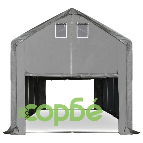 Палатка за съхранение, PVC, 4x8 м, сива ➤ топ цена ➤ sorbe.bg