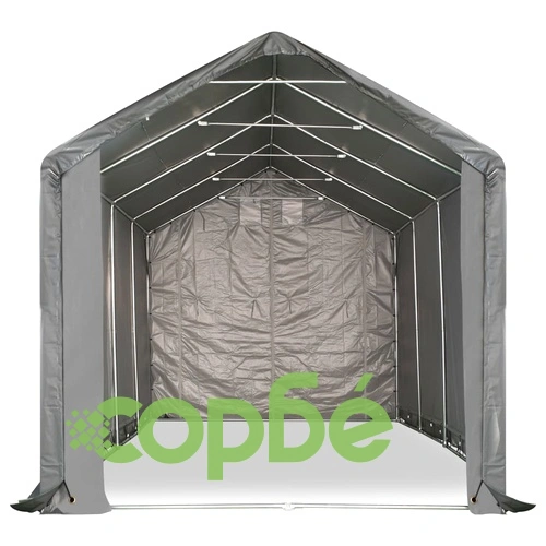 Палатка за съхранение, PVC, 4x8 м, сива ➤ топ цена ➤ sorbe.bg
