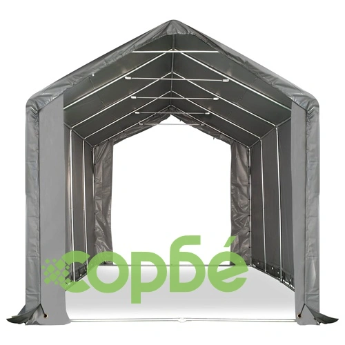 Палатка за съхранение, PVC, 4x8 м, сива ➤ топ цена ➤ sorbe.bg