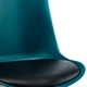 Трапезни столове, 6 бр, тюркоаз и черно, изкуствена кожа