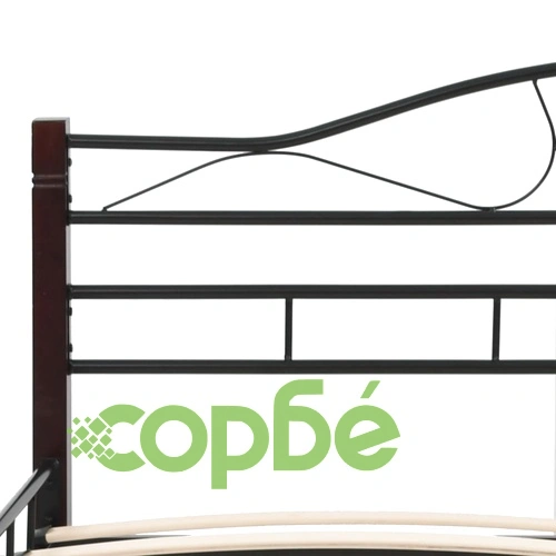 Рамка за легло с 2 нощни шкафчета, черни, метал, 180x200 cм ➤ топ цена ➤ sorbe.bg