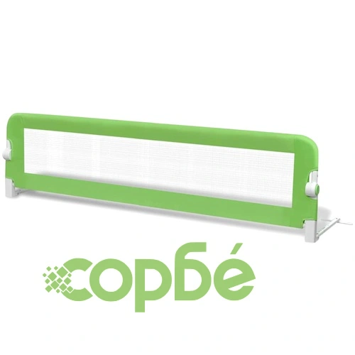 Ограничители за детски легла, 2 бр, зелени, 150x42 см ➤ топ цена ➤ sorbe.bg