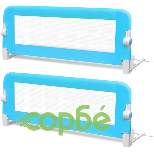 Ограничители за детски легла, 2 бр, сини, 102x42 см ➤ топ цена ➤ sorbe.bg