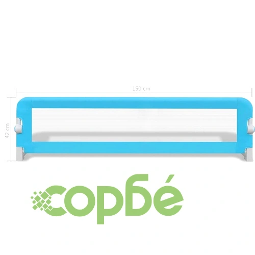 Ограничители за детски легла, 2 бр, сини, 150x42 см ➤ топ цена ➤ sorbe.bg