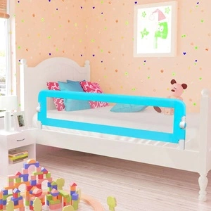 Ограничители за детски легла, 2 бр, сини, 150x42 см