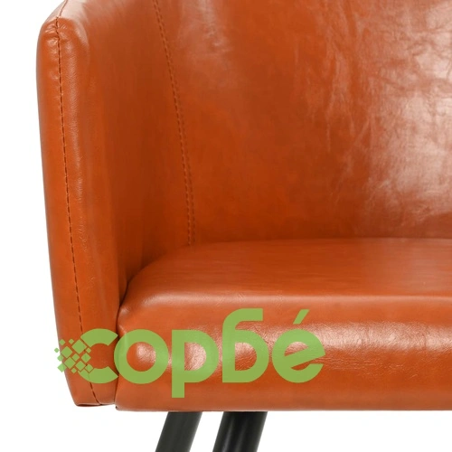 Трапезни столове, 6 бр, кафяви, изкуствена кожа ➤ топ цена ➤ sorbe.bg