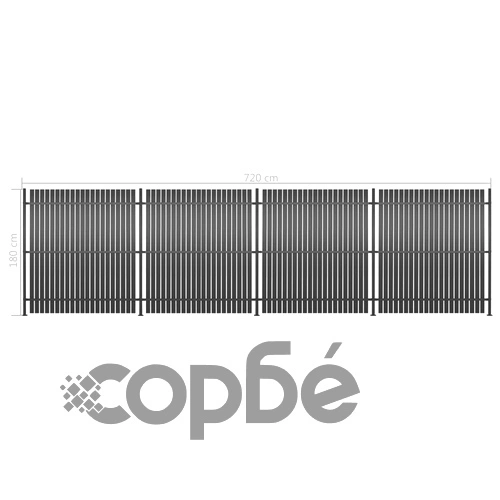 Оградни панели, 4 бр, алуминий, 720x180 см, антрацит ➤ топ цена ➤ sorbe.bg