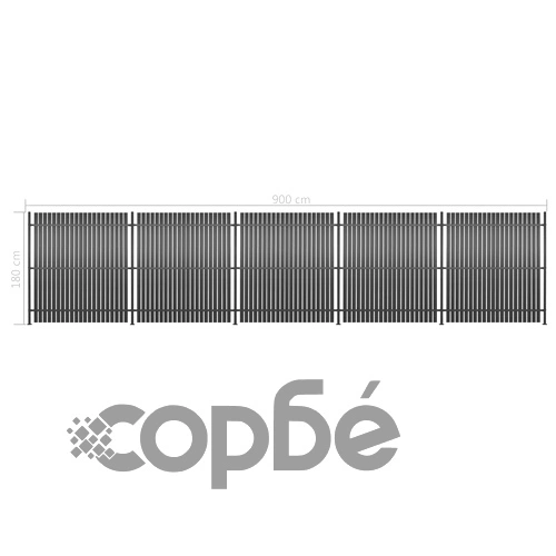 Оградни панели, 5 бр, алуминий, 900x180 см, антрацит ➤ топ цена ➤ sorbe.bg