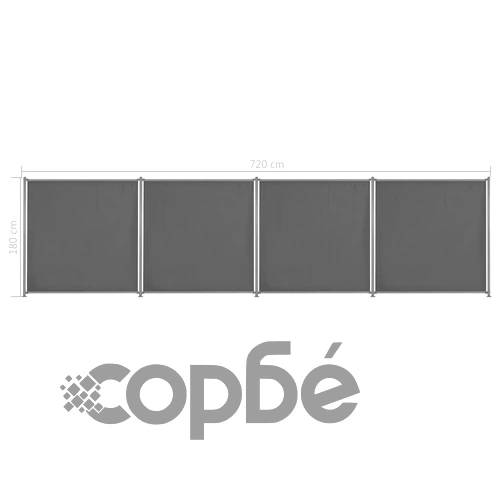 Оградни панели, 4 бр, текстил, 720x180 см, антрацит ➤ топ цена ➤ sorbe.bg