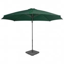 Градински чадър с преносима основа, зелен