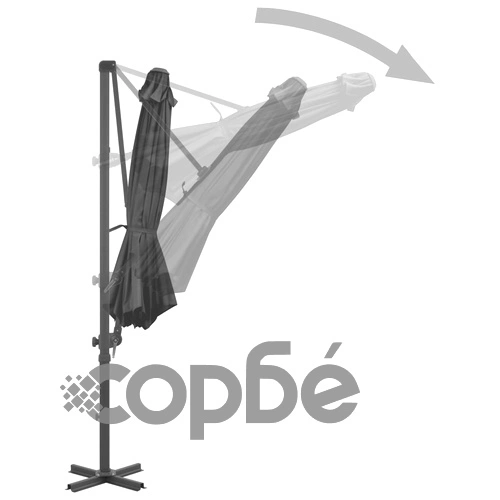 Градински чадър, с преносима основа, антрацит ➤ топ цена ➤ sorbe.bg