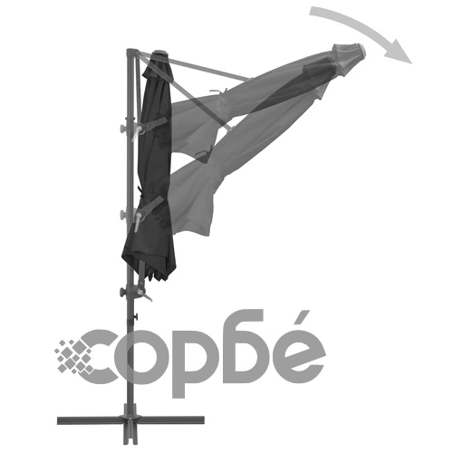 Градински чадър, с преносима основа, антрацит ➤ топ цена ➤ sorbe.bg