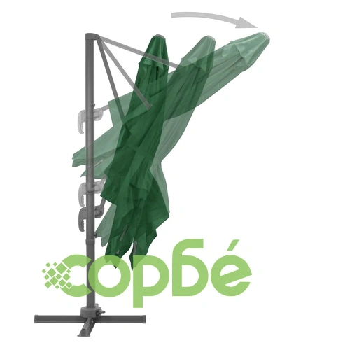 Градински чадър, с преносима основа, зелен ➤ топ цена ➤ sorbe.bg