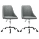Офис столове с колелца, 2 бр, текстил, светлосиви