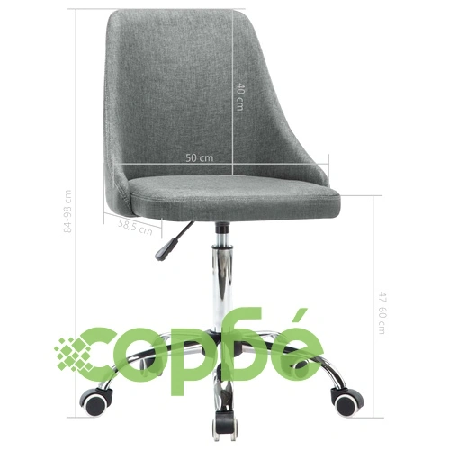 Офис столове с колелца, 2 бр, текстил, светлосиви ➤ топ цена ➤ sorbe.bg