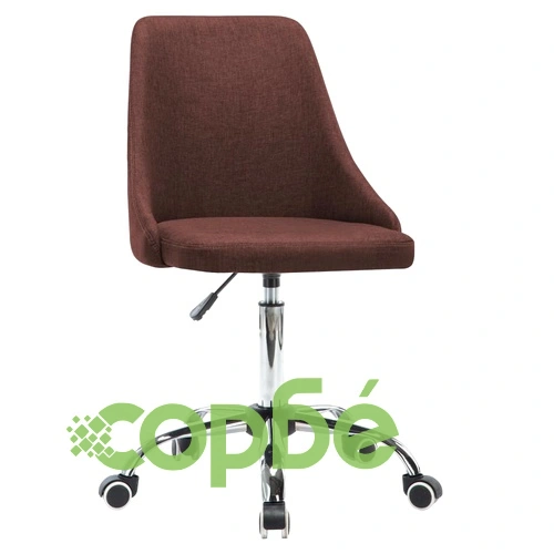 Офис столове на колелца, 2 бр, текстил, кафяви ➤ топ цена ➤ sorbe.bg