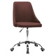 Офис столове на колелца, 2 бр, текстил, кафяви