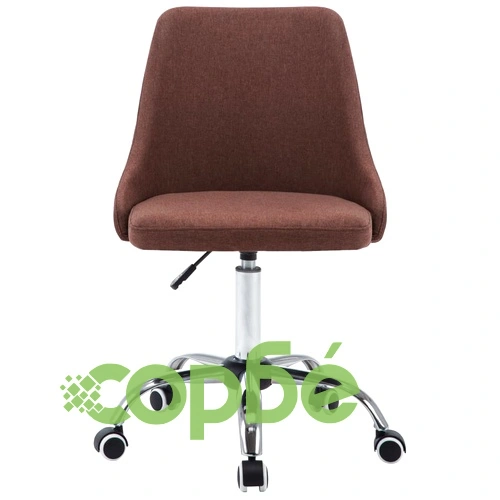 Офис столове на колелца, 2 бр, текстил, кафяви ➤ топ цена ➤ sorbe.bg
