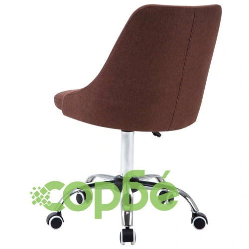 Офис столове на колелца, 2 бр, текстил, кафяви ➤ топ цена ➤ sorbe.bg