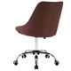 Офис столове на колелца, 2 бр, текстил, кафяви