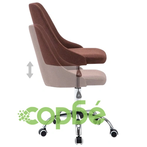 Офис столове на колелца, 2 бр, текстил, кафяви ➤ топ цена ➤ sorbe.bg