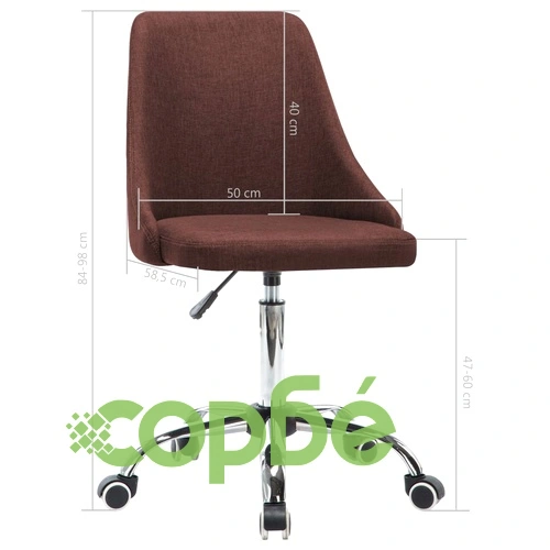 Офис столове на колелца, 2 бр, текстил, кафяви ➤ топ цена ➤ sorbe.bg