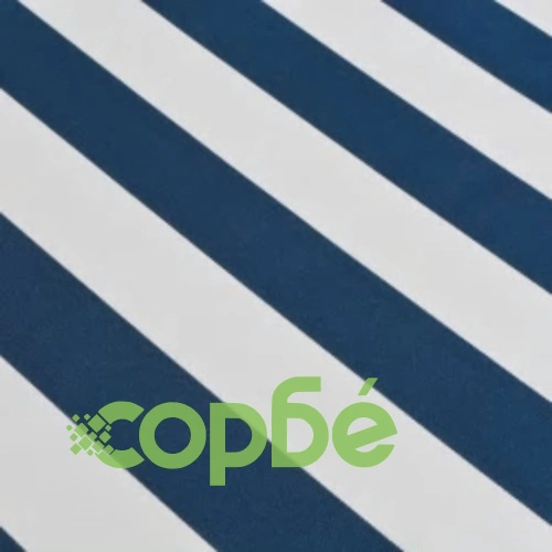 Сгъваема тента с ръчно задвижване, 600 см, синьо/бяло ➤ топ цена ➤ sorbe.bg