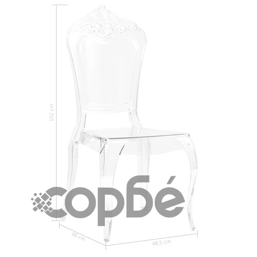 Трапезни столове, 4 бр, бял поликарбонат ➤ топ цена ➤ sorbe.bg