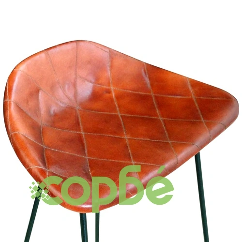 Бар столове, 6 бр, естествена кожа, кафяви  ➤ топ цена ➤ sorbe.bg