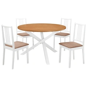 Трапезен комплект от 5 части, МДФ, бял