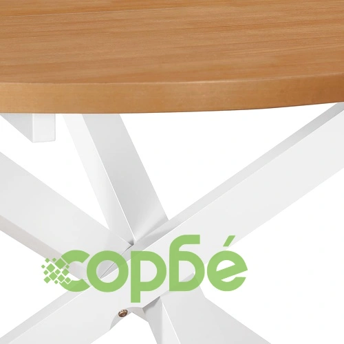 Трапезен комплект от 5 части, МДФ, бял ➤ топ цена ➤ sorbe.bg