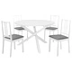 Трапезен комплект от 5 части, МДФ, бял