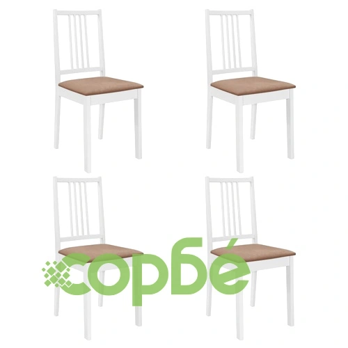 Трапезен комплект от 5 части, МДФ, бял ➤ топ цена ➤ sorbe.bg