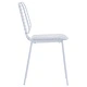 Трапезни столове, седалки изкуствена кожа, 6 бр, бели, стомана