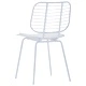 Трапезни столове, седалки изкуствена кожа, 6 бр, бели, стомана