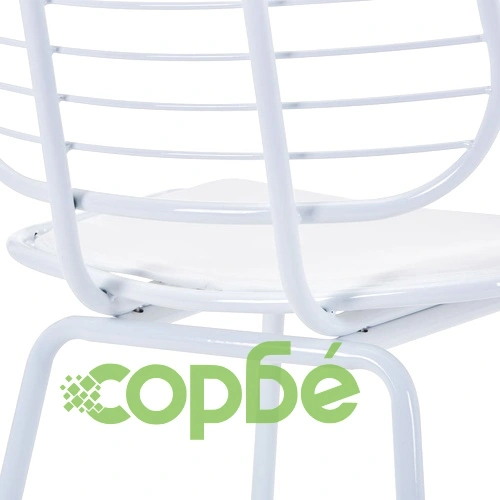 Трапезни столове, седалки изкуствена кожа, 6 бр, бели, стомана ➤ топ цена ➤ sorbe.bg