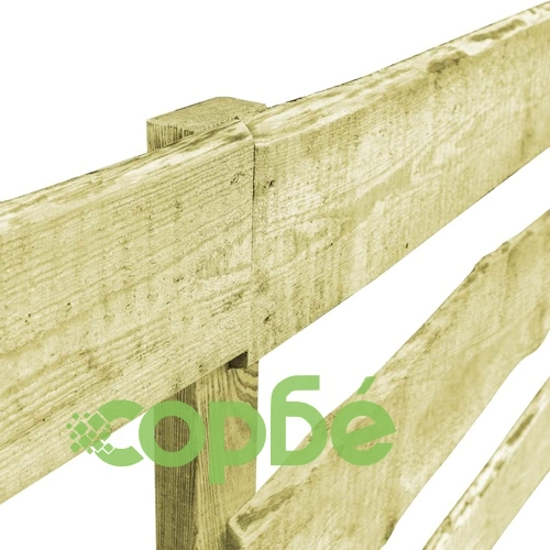 2 бр 3-редова градинска ограда, импрегниран бор, 510x120 см ➤ топ цена ➤ sorbe.bg