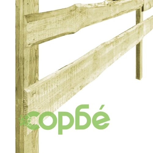 2 бр 3-редова градинска ограда, импрегниран бор, 510x120 см ➤ топ цена ➤ sorbe.bg