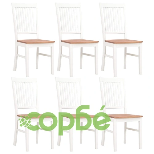 Трапезен комплект от 7 части, дъбова дървесина масив ➤ топ цена ➤ sorbe.bg