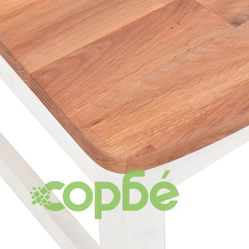 Трапезни столове, 6 бр, бели, дъбова дървесина масив ➤ топ цена ➤ sorbe.bg