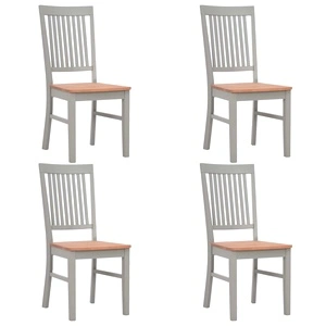 Трапезни столове, 4 бр, сиви, дъбова дървесина масив